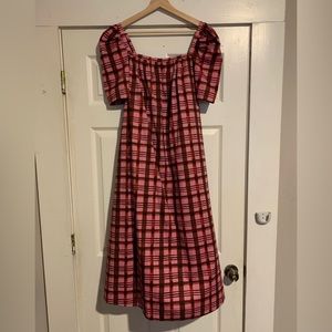 Baum Und Pferdgarten Pink/wine plaid dress, size 38
